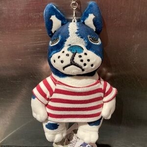 🇯🇵🐱17cm Japan Kusugutte Kusuguru Pafumochi Mascot French Bulldog Plush Keychain